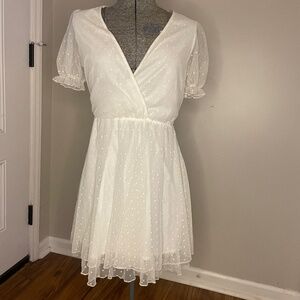 White cottage core dress